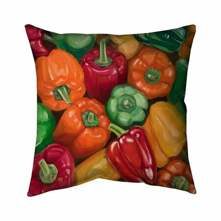 BEGIN HOME DECOR 26 x 26 in. Colorful Peppers-Double Sided Print Indoor Pillow 5541-2626-GA83